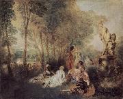 Jean-Antoine Watteau Fetes galantes oil painting
